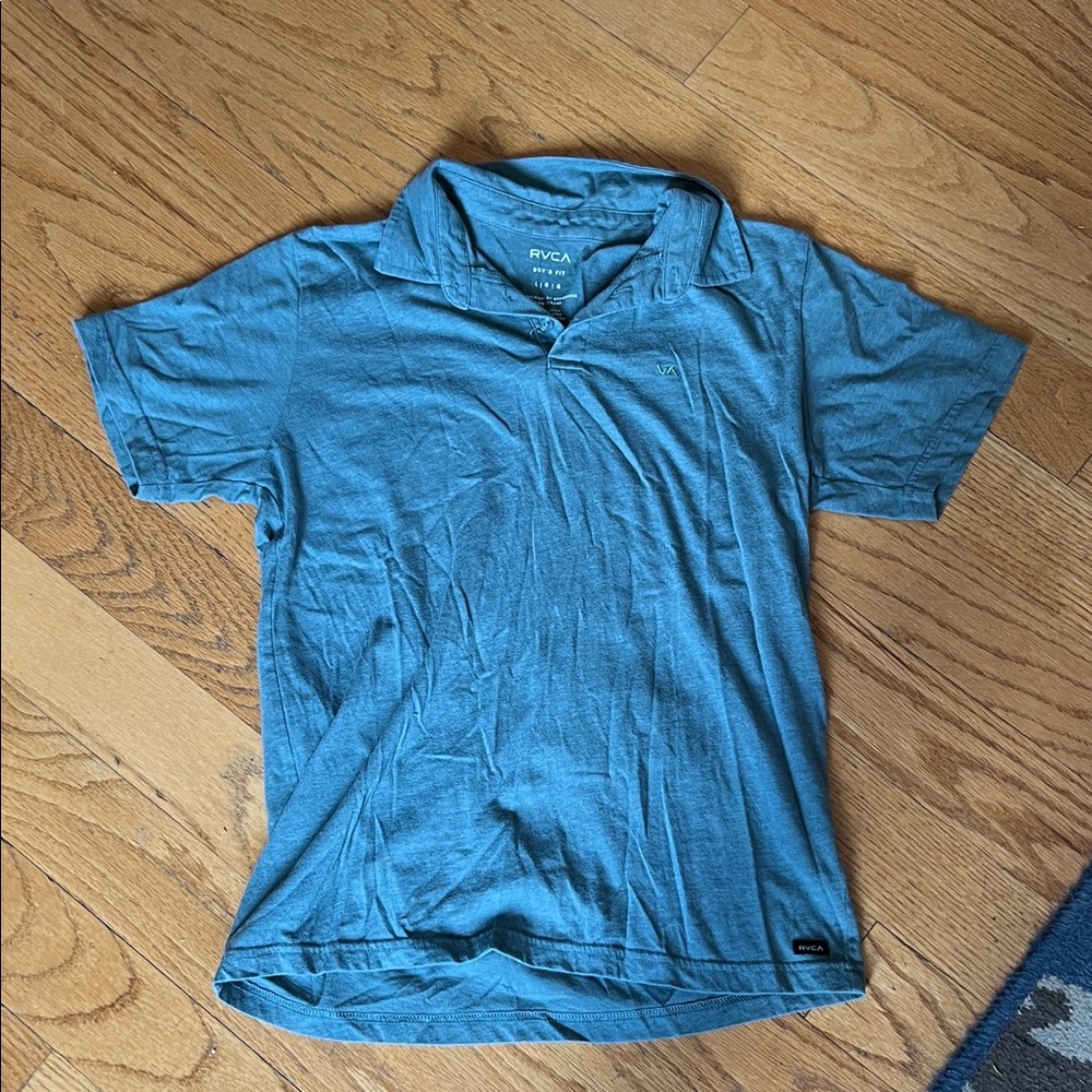 RVCA Green Boys Large Cotton Polo Shirt